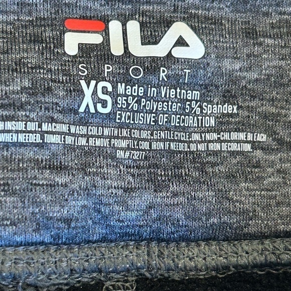 FILA SPORT LEGGINGS + BACK ZIP POCKET , GREY, BLACK, WOMENS SIZE XS - Picture 6 of 7